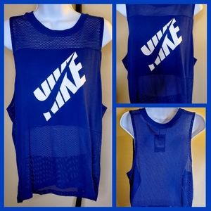 🆕️Nike Prep 2 Blue Mesh Athletic Tank Top Size Medium